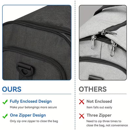 2-in-1 Convertible Garment Duffle Bag with Shoe Compartment & Hanging System